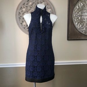 Kensie Dress Navy blue sleeveless lace dress